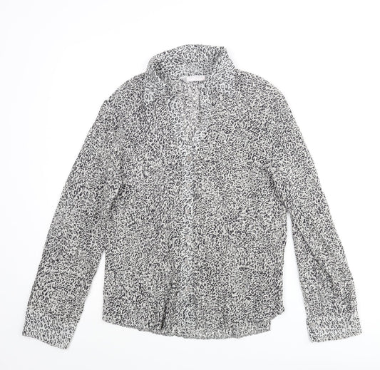 Epilogue Womens Gold Geometric Polyester Basic Button-Up Size 16 Collared