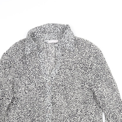 Epilogue Womens Gold Geometric Polyester Basic Button-Up Size 16 Collared