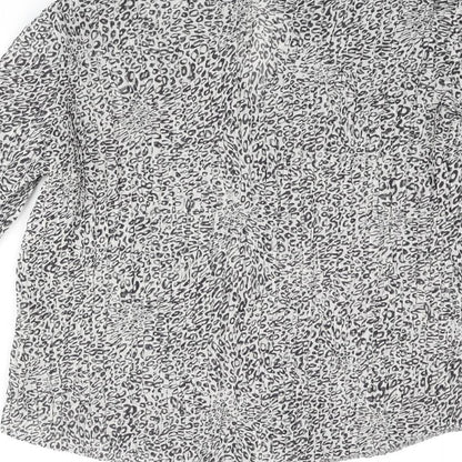 Epilogue Womens Gold Geometric Polyester Basic Button-Up Size 16 Collared