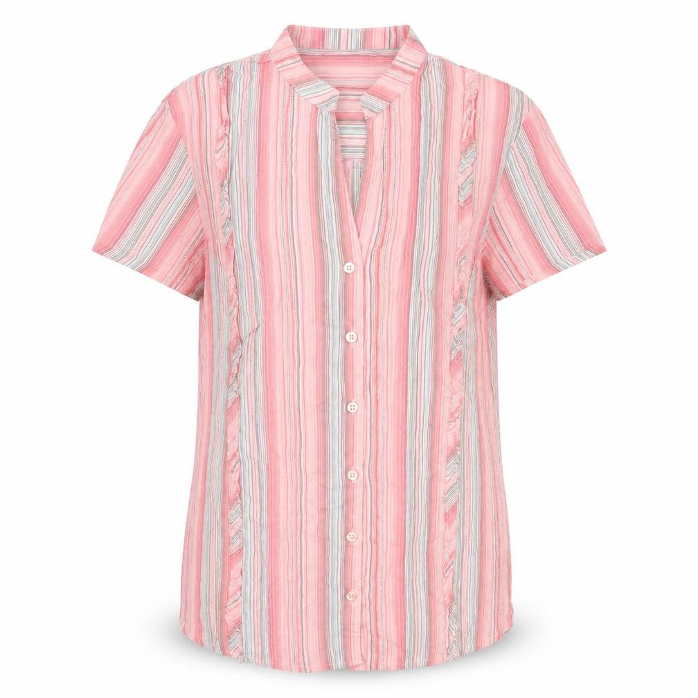 Womens UK Size 10 Casual Club Pink Basic Button-Up