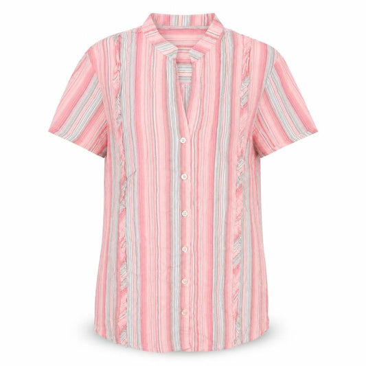 Womens UK Size 10 Casual Club Pink Basic Button-Up