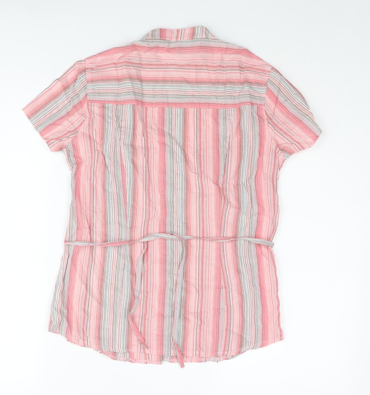 Womens UK Size 10 Casual Club Pink Basic Button-Up