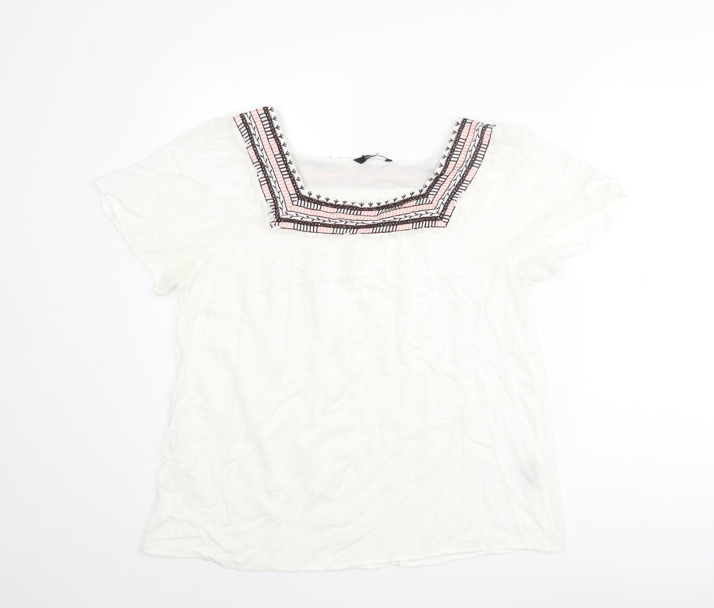 Womens UK Size XL Natura White Basic Blouse