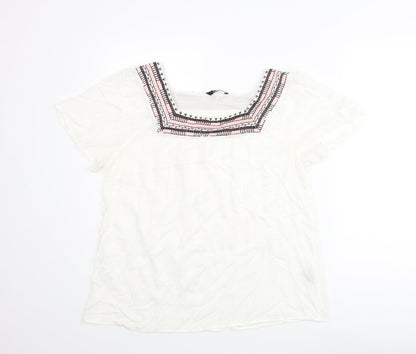 Womens UK Size XL Natura White Basic Blouse