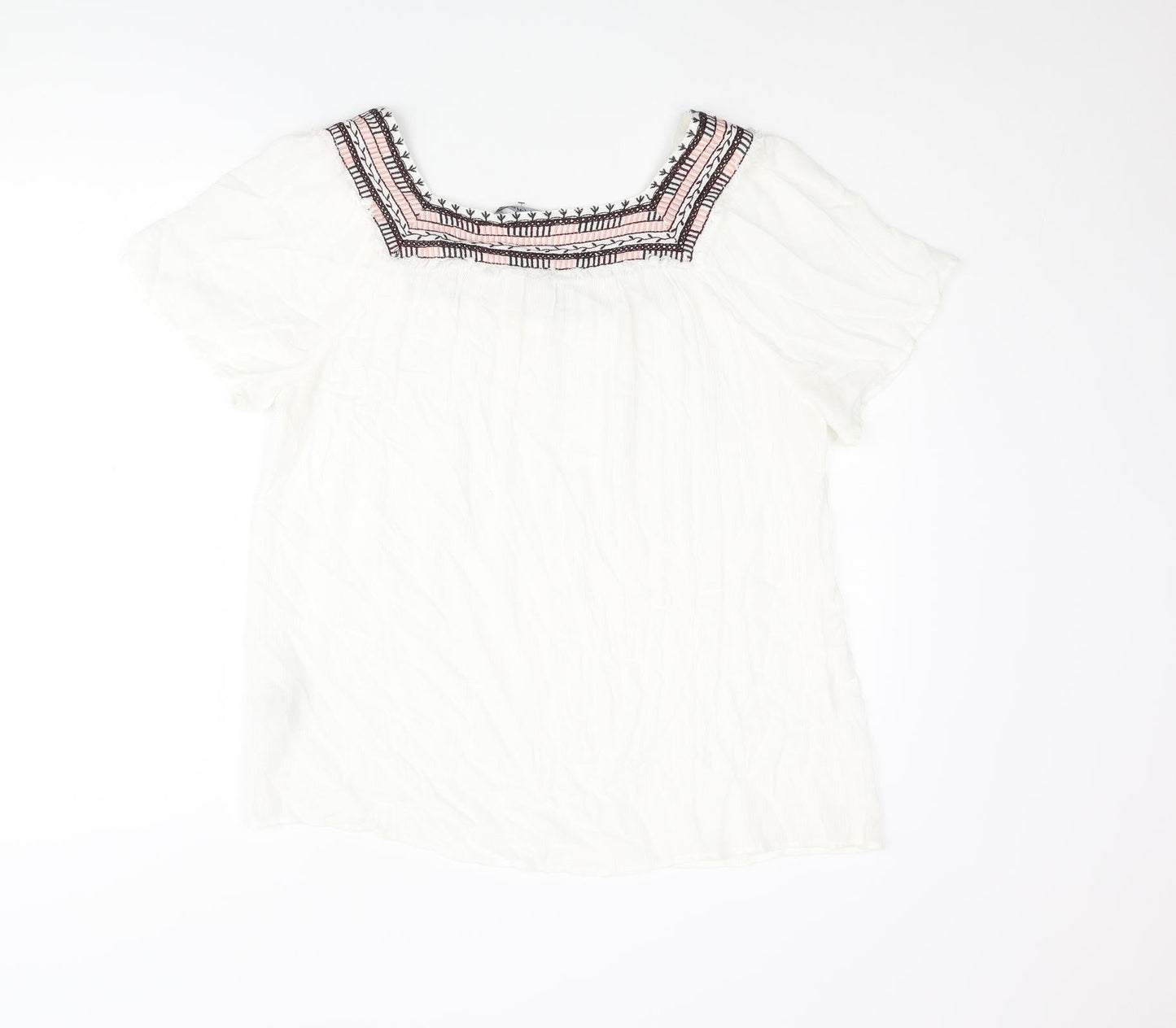 Womens UK Size XL Natura White Basic Blouse
