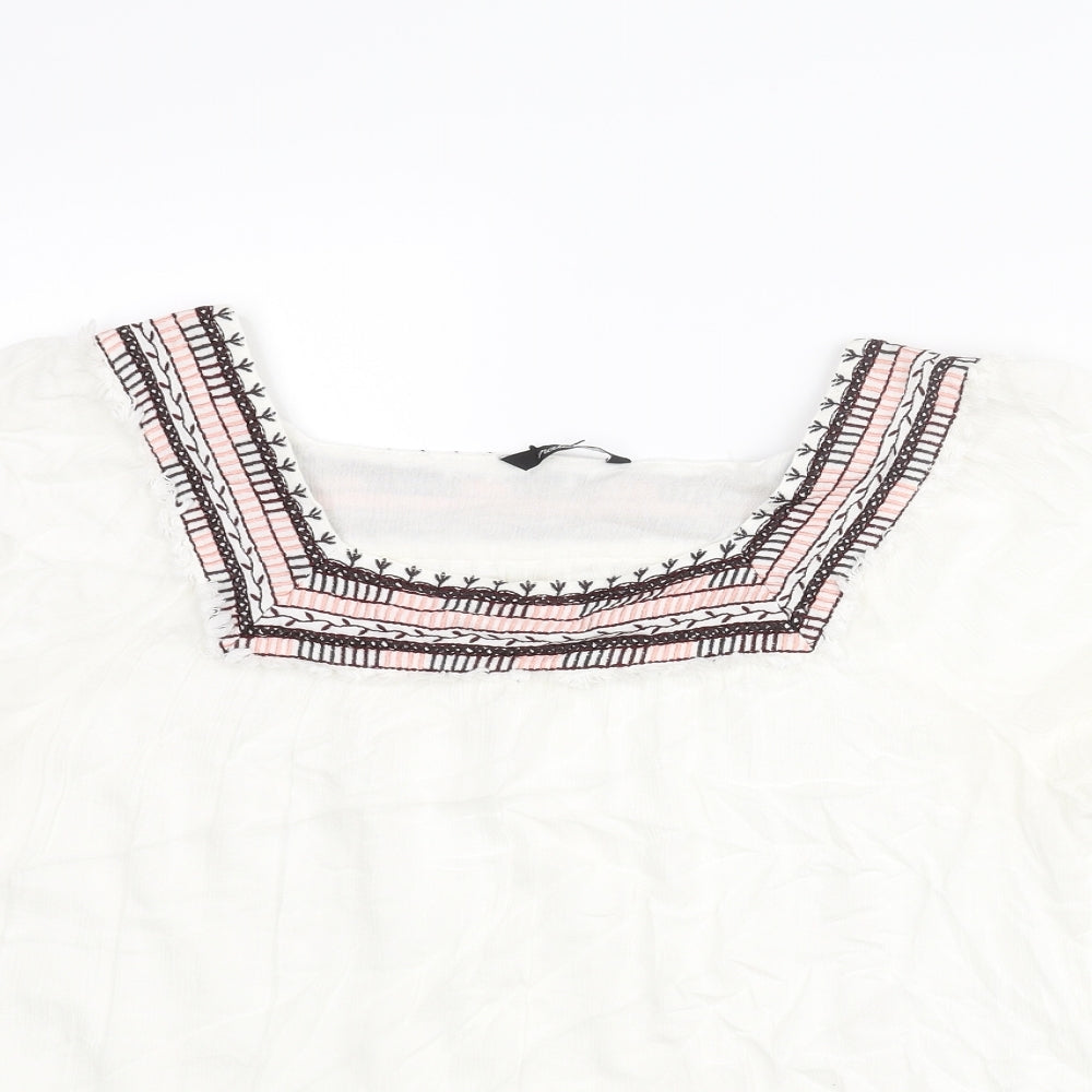 Womens UK Size XL Natura White Basic Blouse