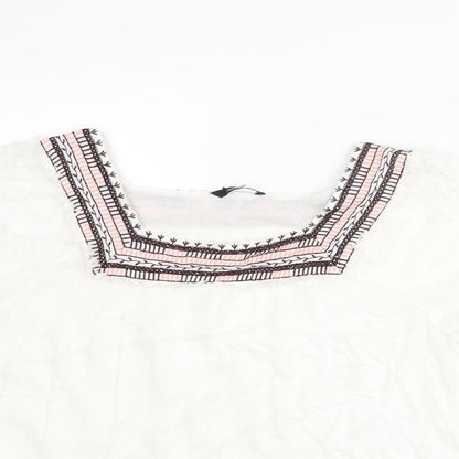 Womens UK Size XL Natura White Basic Blouse