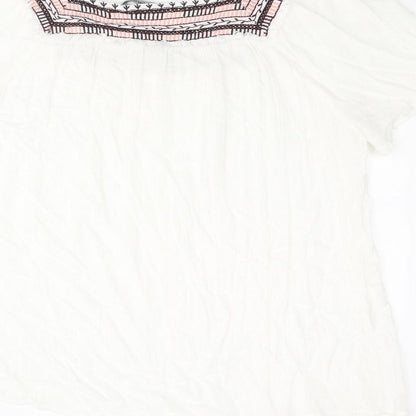 Womens UK Size XL Natura White Basic Blouse