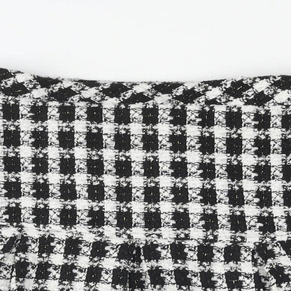 Nula Bug Girls Black Houndstooth Polyester Pleated Skirt Size 5 Years Regular Pull On