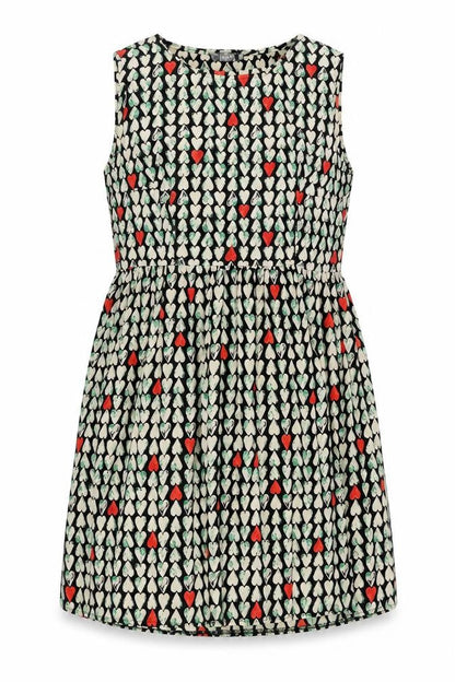 Love Womens Multicoloured Geometric Polyester Shift Size M Round Neck Pullover - Size M-L Heart Pattern