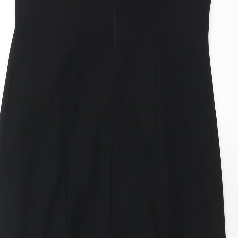 Opera Richards Womens Beige Polyester Pencil Dress Size 10 Mock Neck Zip - Button Detail Keyhole