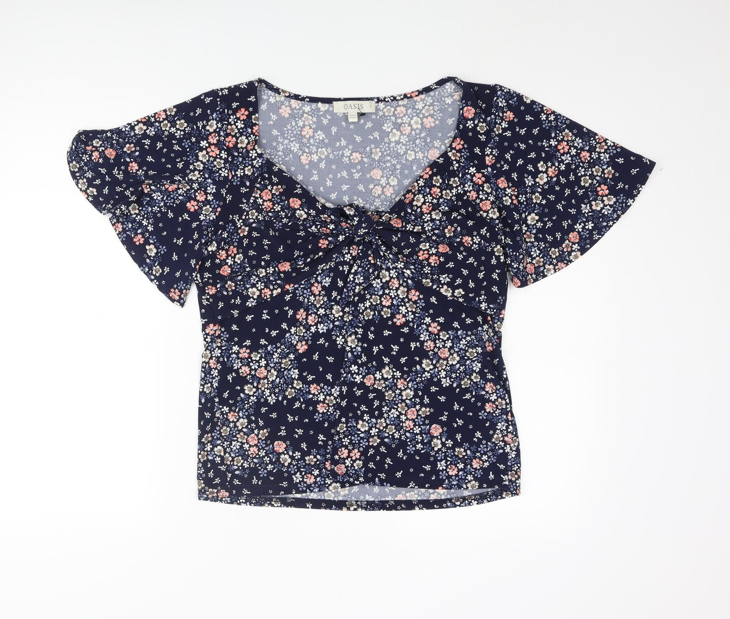 Womens UK Size S Oasis Blue Basic Blouse
