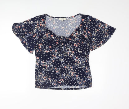 Womens UK Size S Oasis Blue Basic Blouse