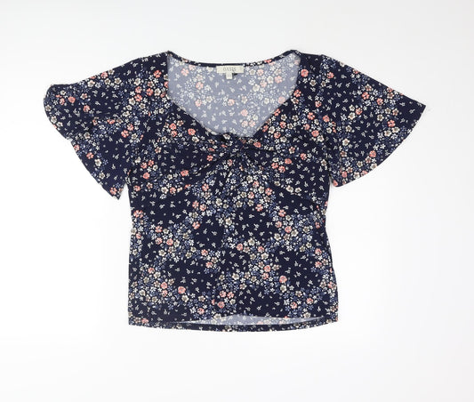 Womens UK Size S Oasis Blue Basic Blouse