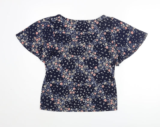 Womens UK Size S Oasis Blue Basic Blouse
