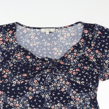 Womens UK Size S Oasis Blue Basic Blouse