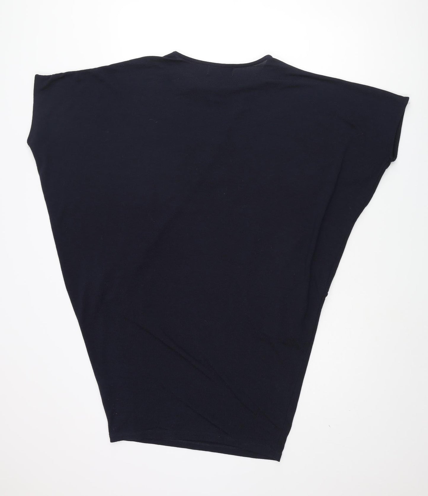 Louche Womens Blue Polyester Jumper Dress Size 10 Round Neck Pullover - Batwing