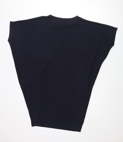 Louche Womens Blue Polyester Jumper Dress Size 10 Round Neck Pullover - Batwing
