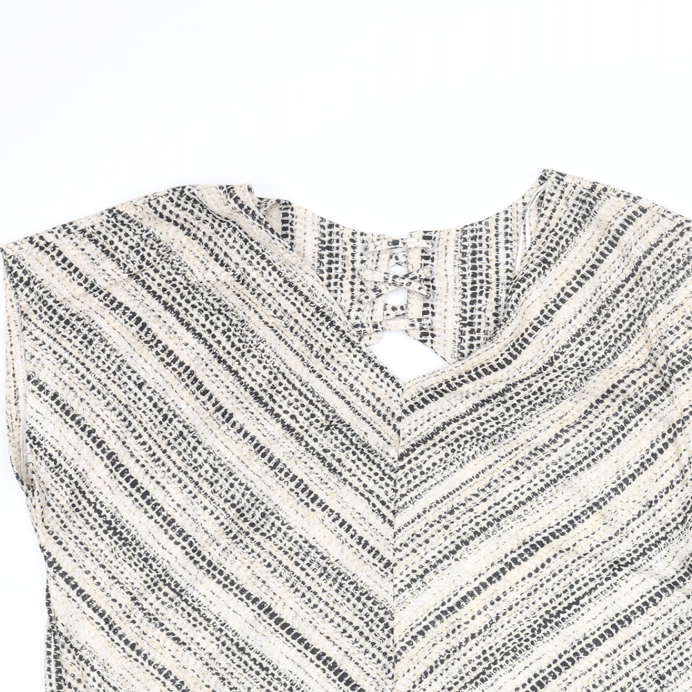 Womens UK Size 14 M&Co Beige Basic Blouse