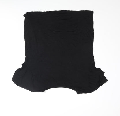 Capture Womens Black Viscose Basic T-Shirt Size M Round Neck - Fast Food Front Print