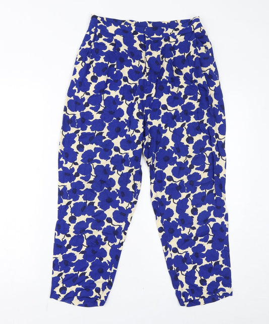 Womens UK Size 6 H&M Regular Fit Cropped Blue Trousers