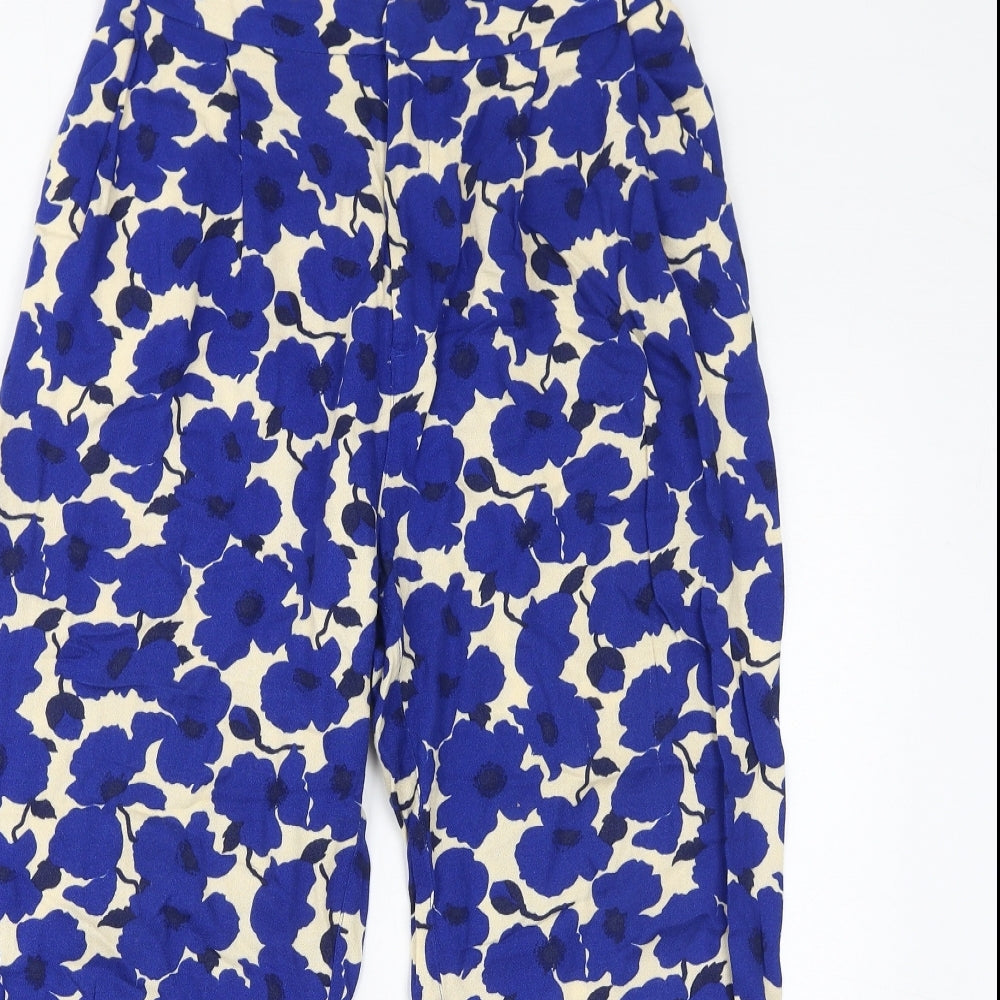 Womens UK Size 6 H&M Regular Fit Cropped Blue Trousers