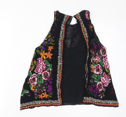 Womens UK Size S Zara Black Basic Tank