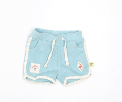 Marks and Spencer Boys Blue Cotton Jogger Trousers Size 3-6 Months Drawstring - Harry Potter, Inside Leg 2in