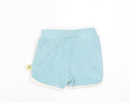 Marks and Spencer Boys Blue Cotton Jogger Trousers Size 3-6 Months Drawstring - Harry Potter, Inside Leg 2in