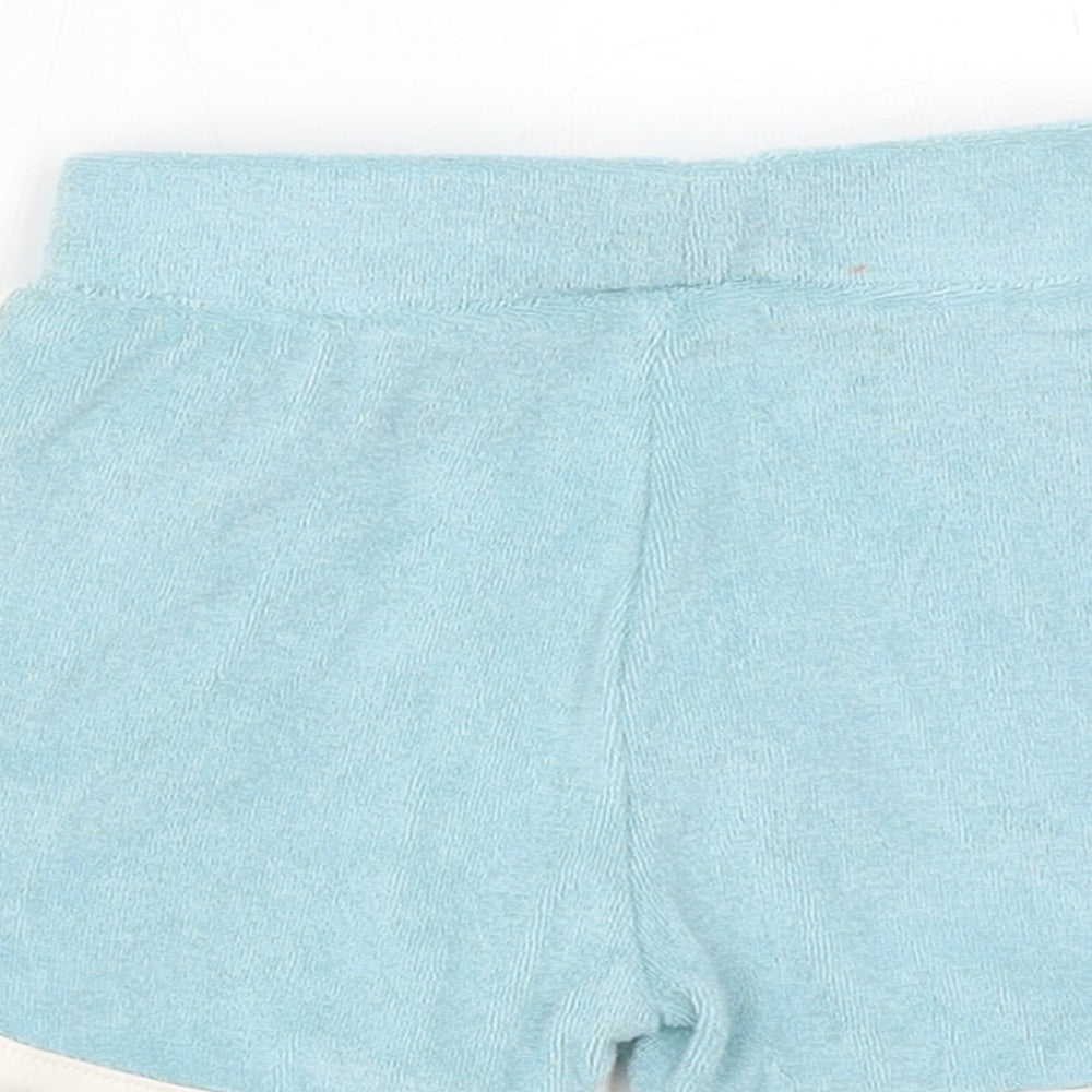 Marks and Spencer Boys Blue Cotton Jogger Trousers Size 3-6 Months Drawstring - Harry Potter, Inside Leg 2in