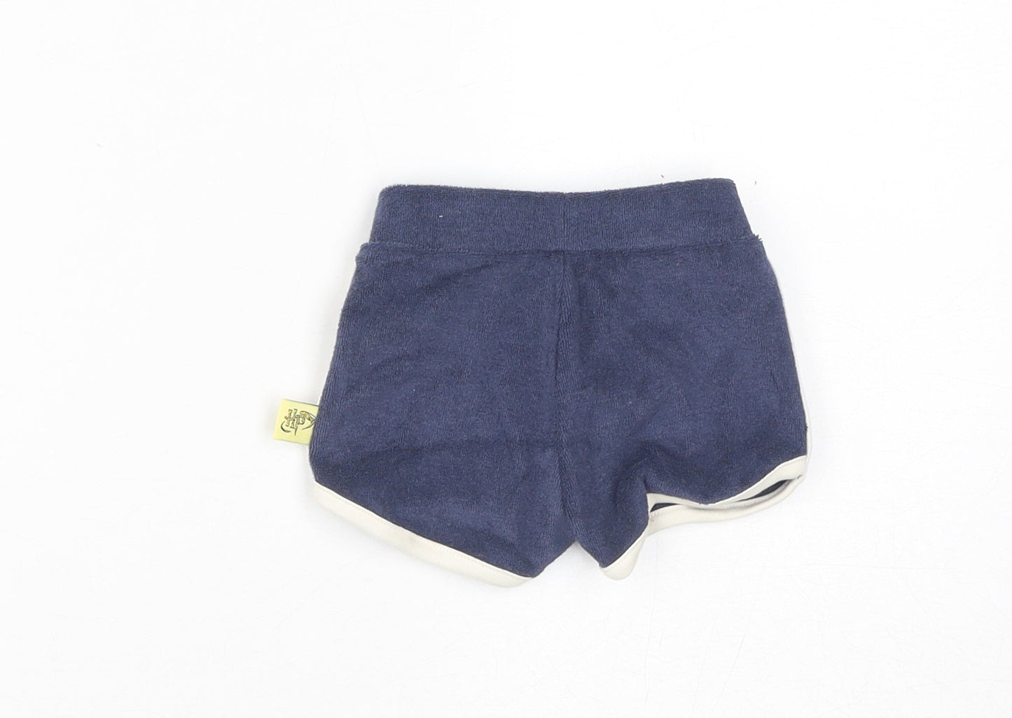 Marks and Spencer Boys Blue Cotton Jogger Trousers Size 3-6 Months Drawstring - Inside Leg 2in