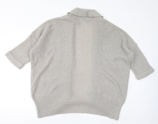 Wallis Womens Beige V-Neck Acrylic Cardigan Jumper Size M - Size M/L, Sparkle