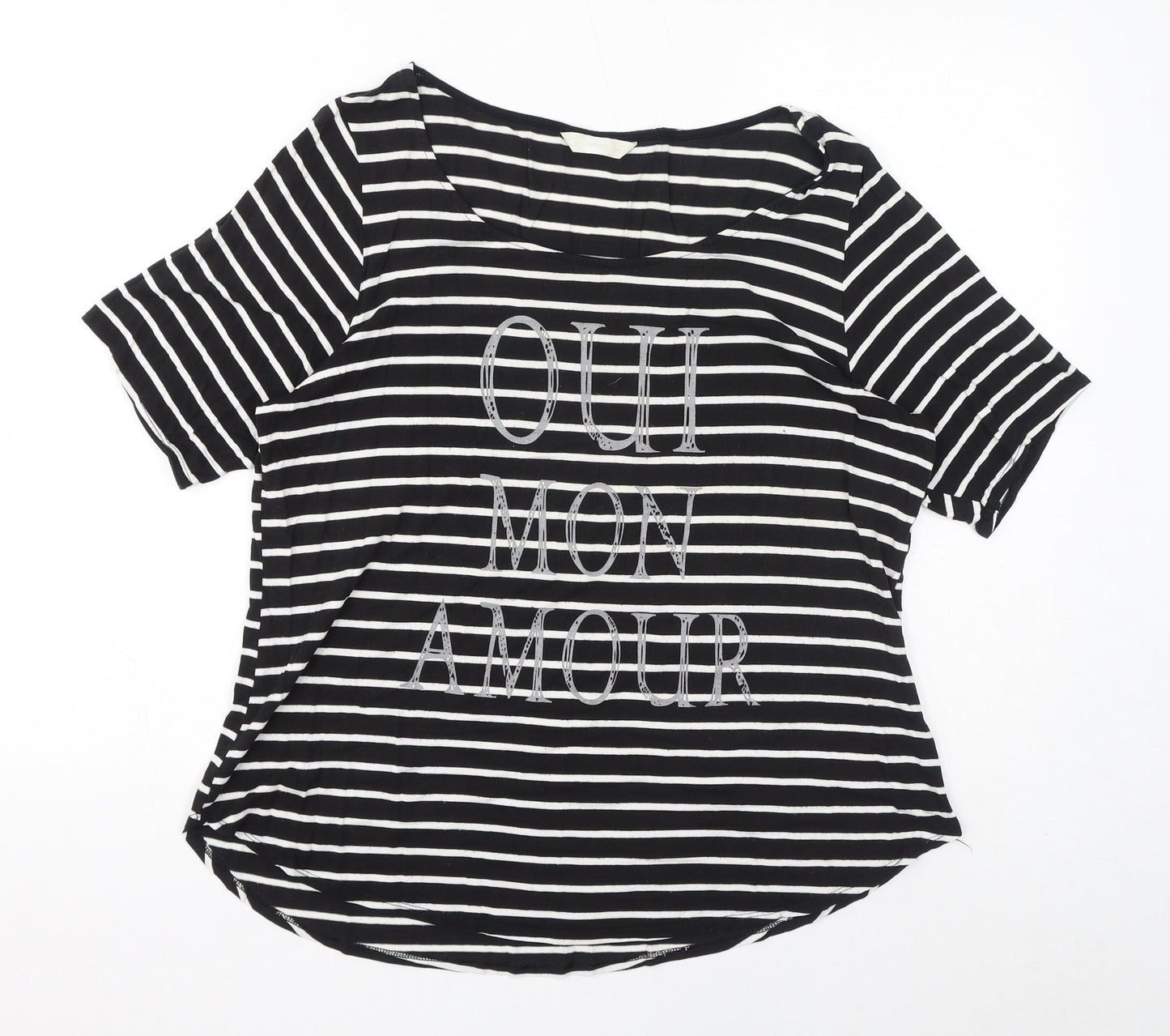Womens UK Size 16 BHS Black Basic T-Shirt