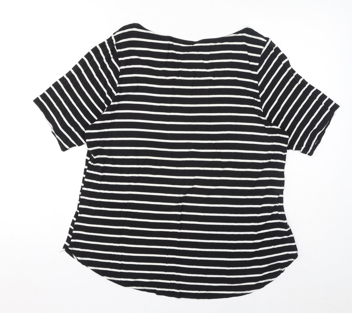 Womens UK Size 16 BHS Black Basic T-Shirt