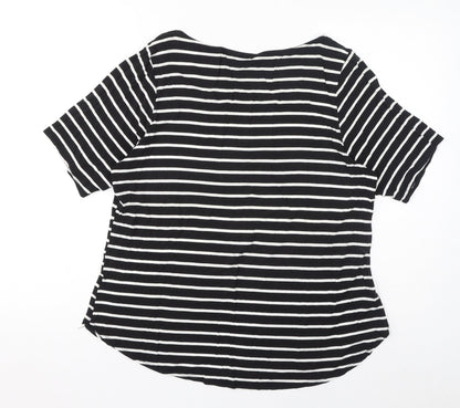 Womens UK Size 16 BHS Black Basic T-Shirt
