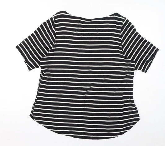 Womens UK Size 16 BHS Black Basic T-Shirt