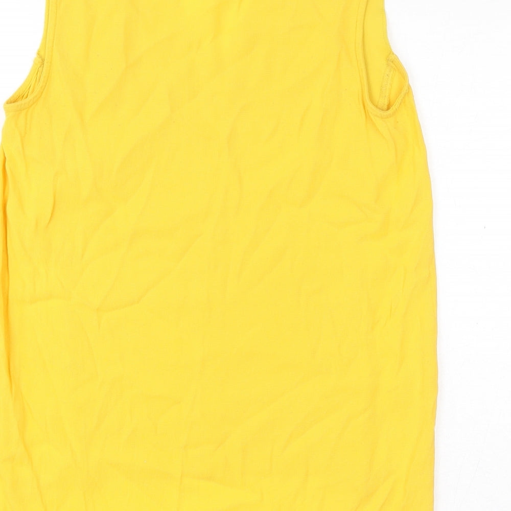Womens UK Size M Marks and Spencer Yellow Basic Tank