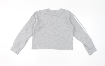 Boohoo Womens Grey Polyester Pullover Sweatshirt Size 6 Pullover - Cropped