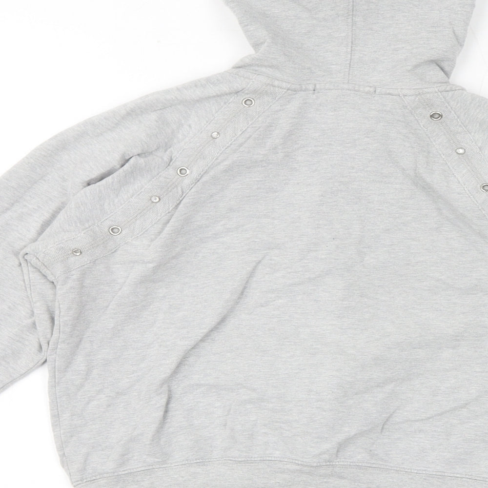Skechers Girls Grey Cotton Full Zip Hoodie Size 7-8 Years Zip - Gem Embellishments