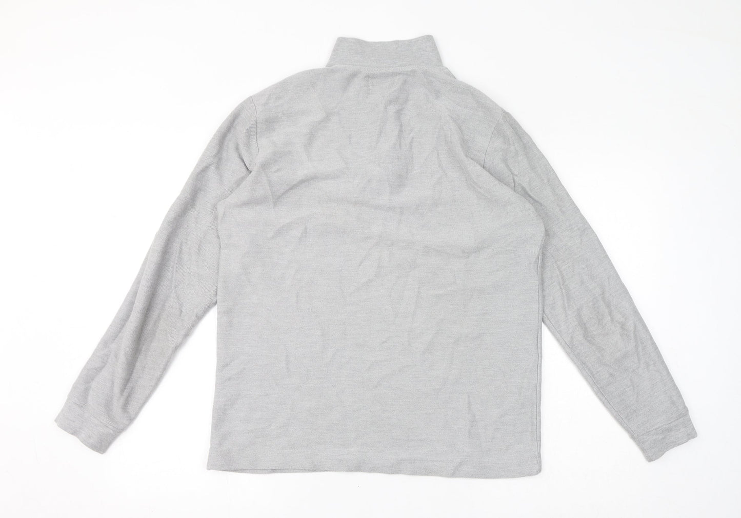 Topman Mens Grey Cotton Henley Sweatshirt Size S