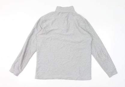 Topman Mens Grey Cotton Henley Sweatshirt Size S