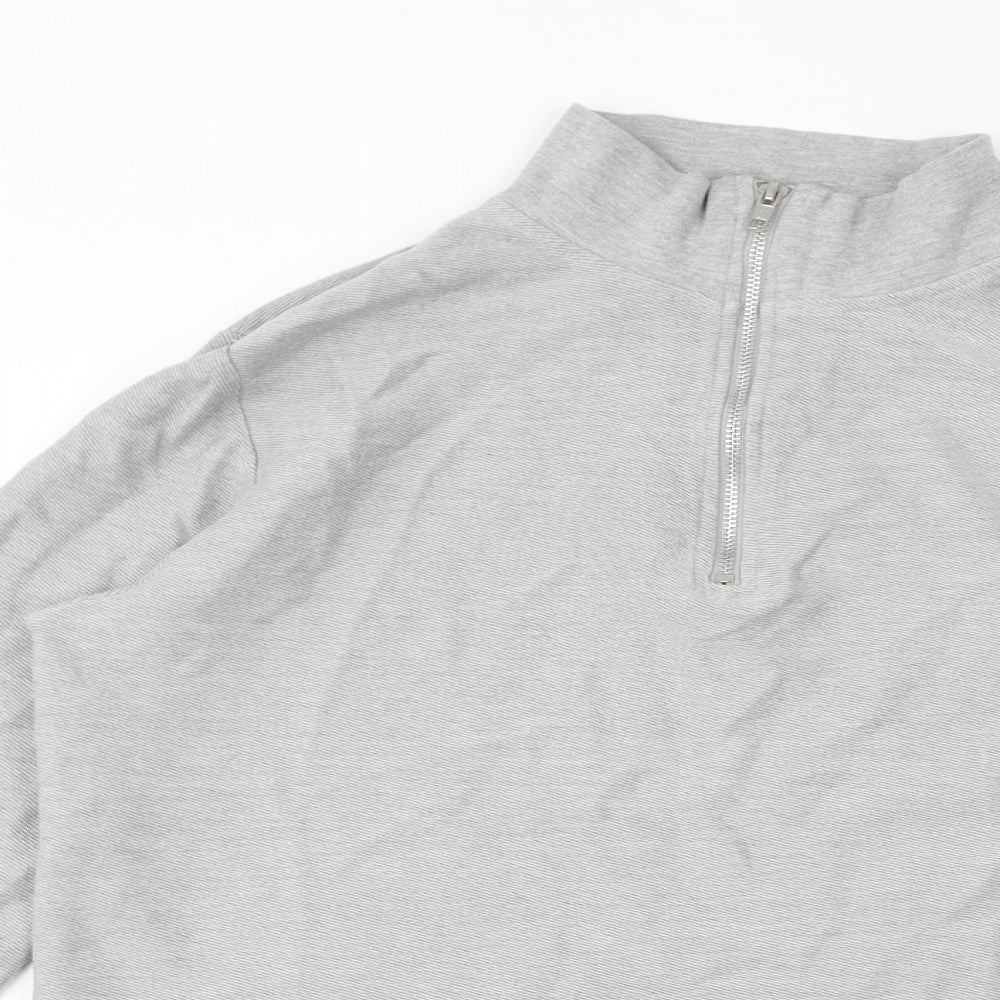 Topman Mens Grey Cotton Henley Sweatshirt Size S