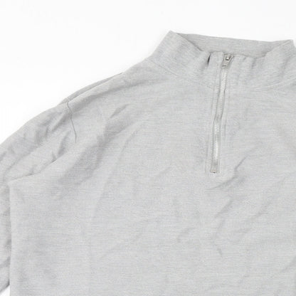 Topman Mens Grey Cotton Henley Sweatshirt Size S