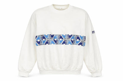 Limbas Womens White Geometric Polyester Pullover Sweatshirt Size M Pullover