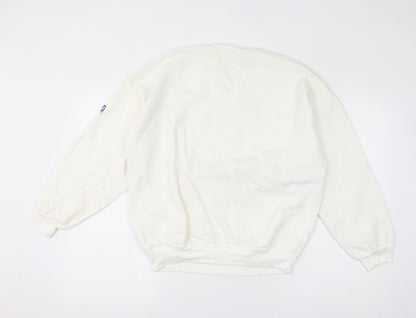 Limbas Womens White Geometric Polyester Pullover Sweatshirt Size M Pullover