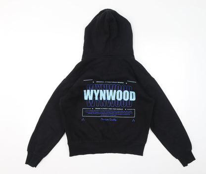 WYNWOOD Womens Black Polyester Pullover Hoodie Size XS Pullover - Logo