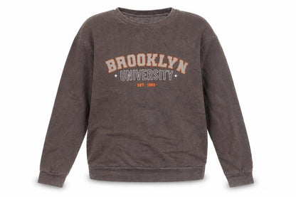 PRETTYLITTLETHING Womens Brown Polyester Pullover Sweatshirt Size S Pullover - Brooklyn University