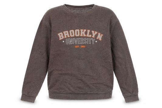 PRETTYLITTLETHING Womens Brown Polyester Pullover Sweatshirt Size S Pullover - Brooklyn University