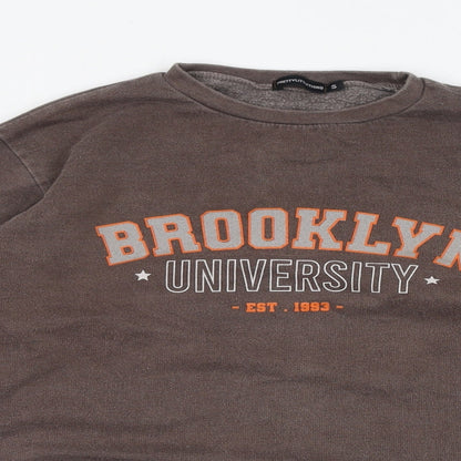 PRETTYLITTLETHING Womens Brown Polyester Pullover Sweatshirt Size S Pullover - Brooklyn University