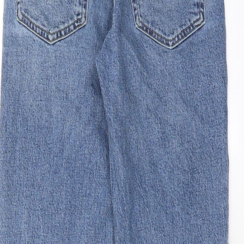 Topshop Womens Blue Cotton Capri Jeans Size 25 in L32 in Regular Zip - Pockets